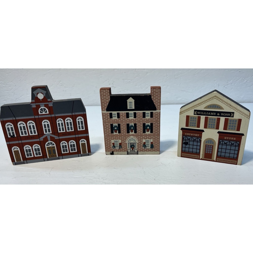 The Cat's Meow Village Series  (Lot of 3) Folk Art Shelf Sitters